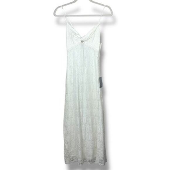 NSR NWT Nordstrom Napean Sea Rd Cream White Knot Front Lace Midi Dress XS - Picture 2 of 6